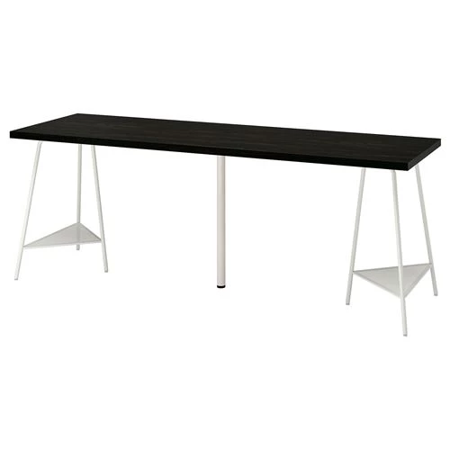 Письменный стол - IKEA LAGKAPTEN/TILLSLAG, 200х60 см, черно-коричневый/белый, ЛАГКАПТЕН/ТИЛЛЬСЛАГ ИКЕА (изображение №1)