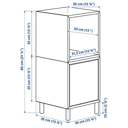 Комбинация для хранения - EKET IKEA/ЭКЕТ ИКЕА, 35x35x80, серый (изображение №6)