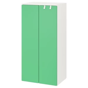 Шкаф детский - IKEA SMÅSTAD/SMASTAD, 60x42x123 см, белый/зеленый, СМОСТАД ИКЕА