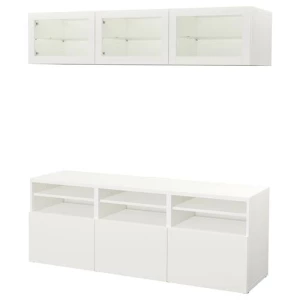 Тумба под телевизор - IKEA BESTÅ/BESTA, 180x42x192 см, белый, Бесто ИКЕА