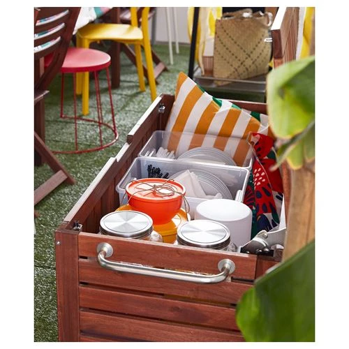 Садовая скамья с ящиком - IKEA APPLARO/ÄPPLARÖ, 128x57 см, коричневая морилка ЭПЛАРО ИКЕА (изображение №8)