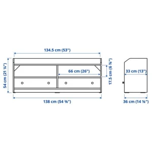 Тумба под ТВ - IKEA HAUGA, 138x36x54 см, белый ХАУГА ИКЕА