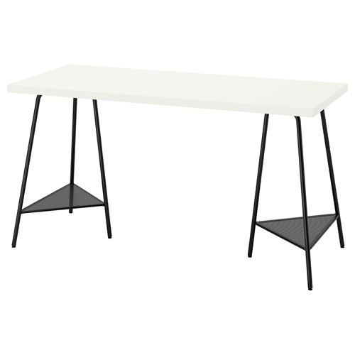 Письменный стол - IKEA LAGKAPTEN/TILLSLAG, 140х60 см, белый/черный, ЛАГКАПТЕН/ТИЛЛЬСЛАГ ИКЕА