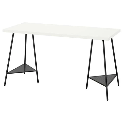 Письменный стол - IKEA LAGKAPTEN/TILLSLAG, 140х60 см, белый/черный, ЛАГКАПТЕН/ТИЛЛЬСЛАГ ИКЕА (изображение №1)