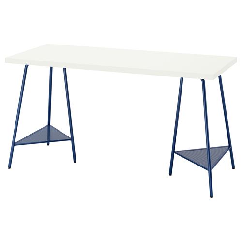Письменный стол - IKEA LAGKAPTEN/TILLSLAG, 140х60 см, белый/темно-синий, ЛАГКАПТЕН/ТИЛЛЬСЛАГ ИКЕА