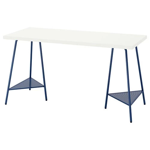 Письменный стол - IKEA LAGKAPTEN/TILLSLAG, 140х60 см, белый/темно-синий, ЛАГКАПТЕН/ТИЛЛЬСЛАГ ИКЕА (изображение №1)