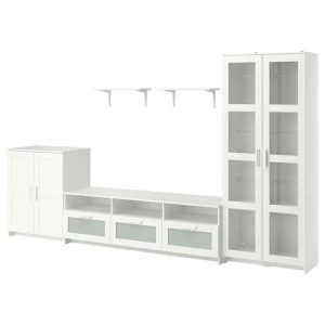 Тумба для ТВ - IKEA BRIMNES/BURHULT, 338х41х190 см, белый, БУРГУЛЬТ/БРИМНЭС/БРИМНЕС ИКЕА