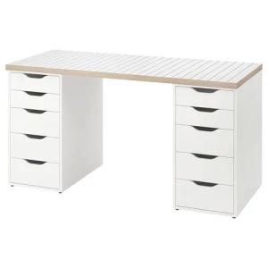 Письменный стол с ящиками - IKEA LAGKAPTEN/ALEX, 140x60 см, белый антрацит, АЛЕКС/ЛАГКАПТЕН ИКЕА