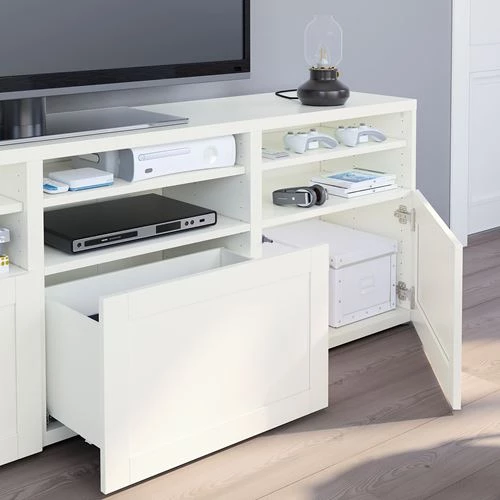 Тумба под телевизор - IKEA BESTÅ/BESTA, 180x42x192 см, белый, Бесто ИКЕА (изображение №6)