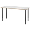 Письменный стол - IKEA LAGKAPTEN/OLOV, 140х60х63-93 см, белый антрацит/черный, ЛАГКАПТЕН/ОЛОВ ИКЕА