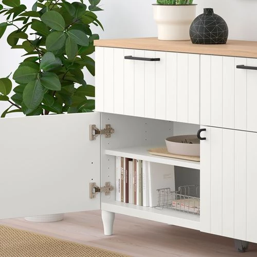 Комбинация для хранения - IKEA BESTÅ/BESTA/ БЕСТА/БЕСТО ИКЕА, 120x42x76 см, белый, (изображение №3)