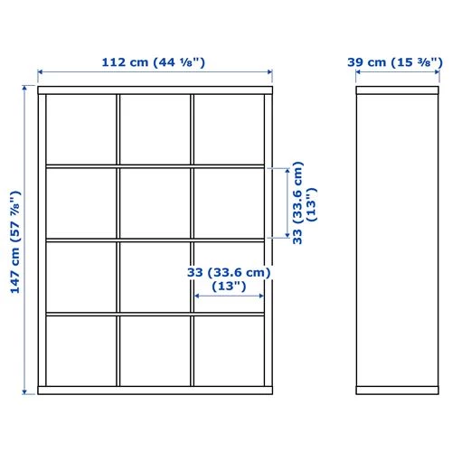 Стеллаж 12 ячеек - IKEA KALLAX, 112х147 см, белый, КАЛЛАКС ИКЕА (изображение №8)