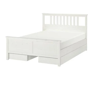 Основание двуспальной кровати - IKEA HEMNES/LINDBÅDEN, 140x200 см, белый, Хемнэс/Линдбаден ИКЕА