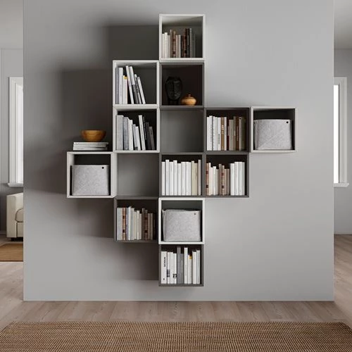 Комбинация навесных шкафов - IKEA EKET, 175x35x210 см, белый/темно-серый/светло-серый, ЭКЕТ ИКЕА (изображение №2)