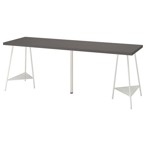 Письменный стол - IKEA LAGKAPTEN/TILLSLAG, 200х60 см, темно-серый/белый, ЛАГКАПТЕН/ТИЛЛЬСЛАГ ИКЕА (изображение №1)