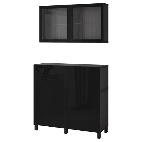 Комбинация для хранения - IKEA BESTÅ/BESTA /Беста/Бесто ИКЕА, 120x42x213 см, черный, (изображение №1)