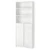 Книжный шкаф с дверцей - BILLY/OXBERG IKEA/ БИЛЛИ/ОКСБЕРГ ИКЕА, 30х80х202 см, белый (изображение №1)