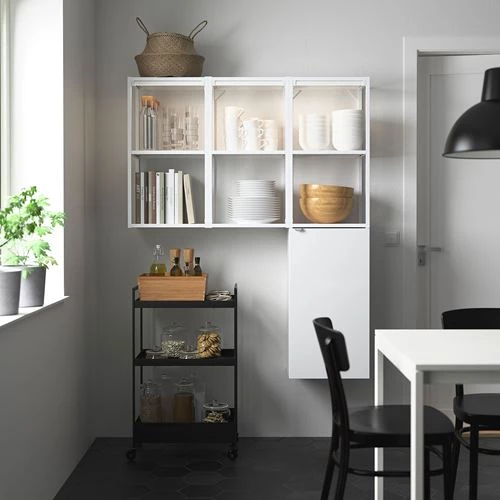 Стеллаж - IKEA ENHET, 120х30х150 см, белый/белый глянцевый, ЭНХЕТ ИКЕА (изображение №2)