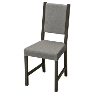 Стул деревянный с мягкой спинкой - IKEA STEFAN, черно-коричневый/серый, СТЕФАН ИКЕА
