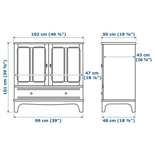 Шкаф - IKEA LOMMARP, 102x101 см, темно-сине-зеленый ЛОММАРП ИКЕА (изображение №8)