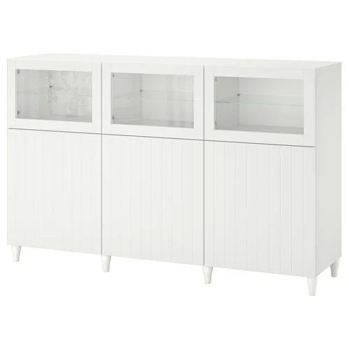 Комбинация для хранения - IKEA BESTÅ/BESTA/БЕСТА/БЕСТО ИКЕА, 180x42x112 см, белый (изображение №1)