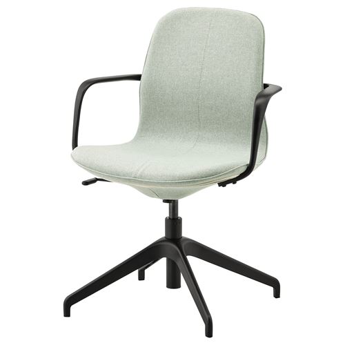 Офисный стул - IKEA LÅNGFJÄLL/LANGFJALL, 67x67x92см, зеленый/черный, ЛЭНГФЬЮЭЛЛЬ ИКЕА