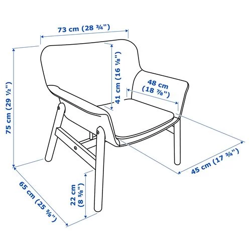 Классическое  кресло - VEDBO  IKEA/  ВЕДБО  ИКЕА, 75 см,  розовый (изображение №7)