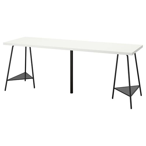 Письменный стол - IKEA LAGKAPTEN/TILLSLAG, 200х60 см, белый/черный, ЛАГКАПТЕН/ТИЛЛЬСЛАГ ИКЕА