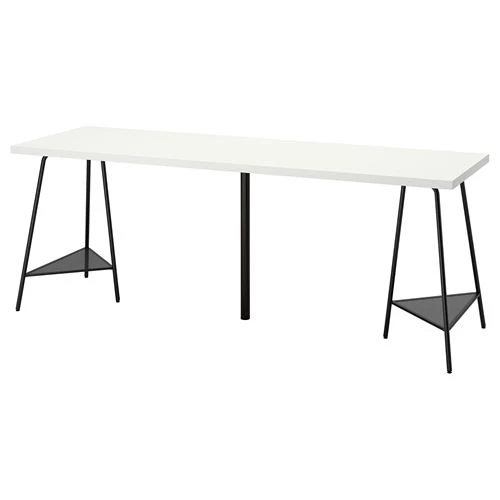 Письменный стол - IKEA LAGKAPTEN/TILLSLAG, 200х60 см, белый/черный, ЛАГКАПТЕН/ТИЛЛЬСЛАГ ИКЕА (изображение №1)