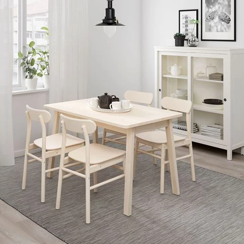 Стол обеденный - IKEA NORRÅKER/NORRAKER, 125х74х74 см, дерево светло-коричневый, НОРРОКЕР ИКЕА (изображение №5)