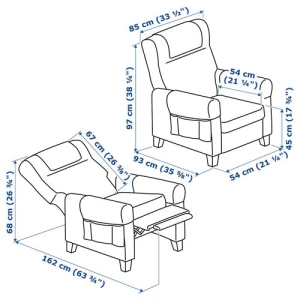 Кресло - IKEA MUREN, 85х94х97 см, серый/черный, МУРЭН ИКЕА