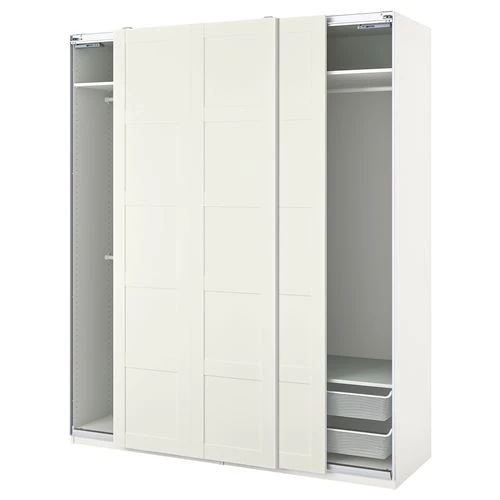 Шкаф-купе - IKEA PAX/BERGSBO/ ПАКС/БЕРГСБУ ИКЕА, 200x66x201 см, белый (изображение №1)