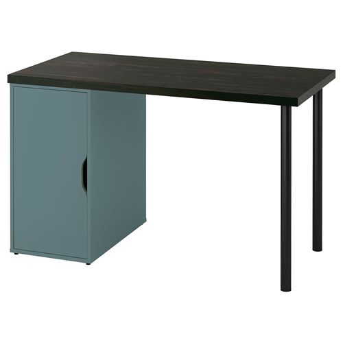 Письменный стол с ящиком - IKEA LAGKAPTEN/ALEX, 120x60 см, черно-коричневый/бирюзовый, АЛЕКС/ЛАГКАПТЕН ИКЕА