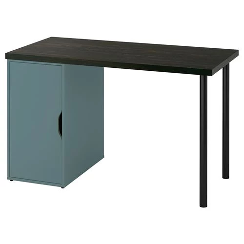 Письменный стол с ящиком - IKEA LAGKAPTEN/ALEX, 120x60 см, черно-коричневый/бирюзовый, АЛЕКС/ЛАГКАПТЕН ИКЕА (изображение №1)