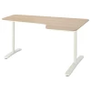 Угловой письменный стол (правый угол) - IKEA BEKANT, 160х110х65-85 см, под беленый дуб/белый, БЕКАНТ ИКЕА