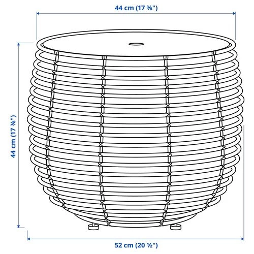 Столик придиванный - IKEA FÅLSKÄR/ФАЛСКАР ИКЕА, 44х44х52 см, черный/коричневый (изображение №6)