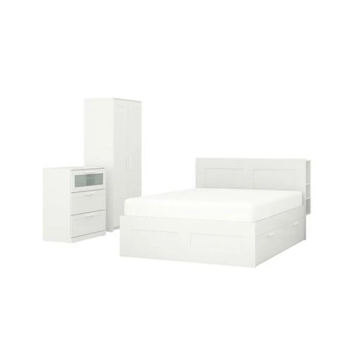Комплект мебели д/спальни - IKEA BRIMNES, 140х200см, белый, БРИМНЭС/БРИМНЕС ИКЕА (изображение №1)