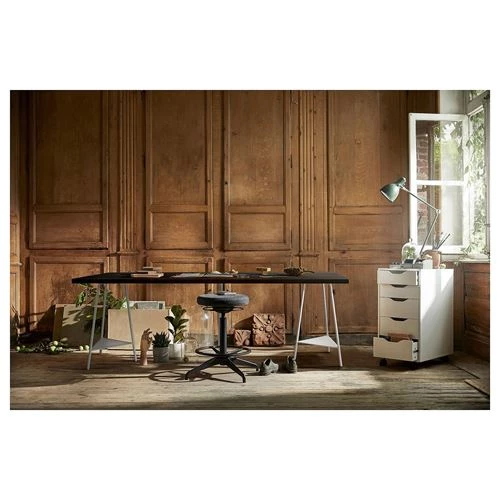 Письменный стол - IKEA LAGKAPTEN/TILLSLAG, 200х60 см, черно-коричневый/белый, ЛАГКАПТЕН/ТИЛЛЬСЛАГ ИКЕА (изображение №5)