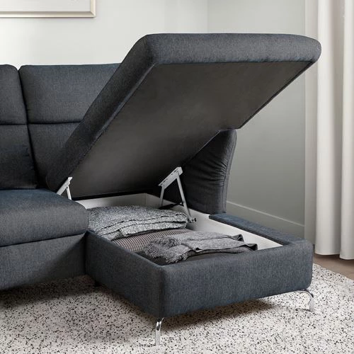 3-местный диван и козетка - IKEA FAMMARP, 273см, черный, ФАММАРП ИКЕА (изображение №8)