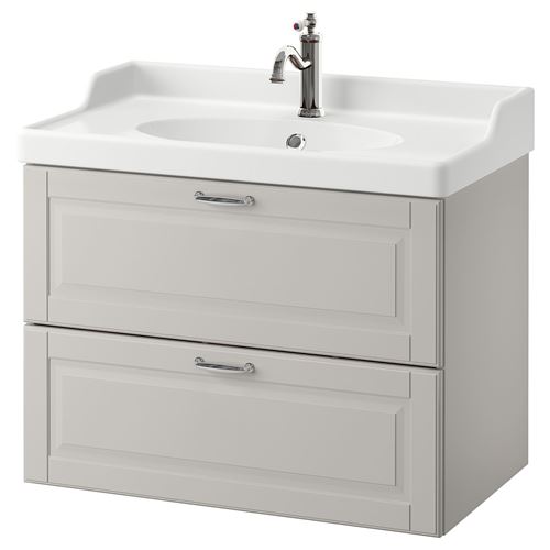 Тумба для ванной  - GODMORGON/ RÄTTVIKEN / RАTTVIKEN IKEA/ГОДМОРГОН/ РЭТТВИКЕН ИКЕА, 80x49x68  см, белый/серый