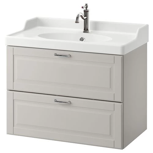 Тумба для ванной  - GODMORGON/ RÄTTVIKEN / RАTTVIKEN IKEA/ГОДМОРГОН/ РЭТТВИКЕН ИКЕА, 80x49x68  см, белый/серый (изображение №1)