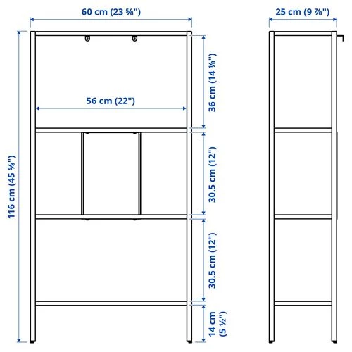 Стеллаж - IKEA BAGGEBO/ИКЕА БАГГЕБО, 116х60х25см, белый (изображение №5)