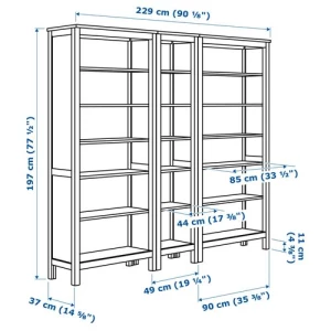 Открытый книжный шкаф - HEMNES IKEA/ХЕМНЭС ИКЕА, 37х197х229 см, белый