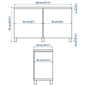 Комбинация для хранения - IKEA BESTÅ/BESTA, 120x42x76 см, черный, Беста/Бесто ИКЕА