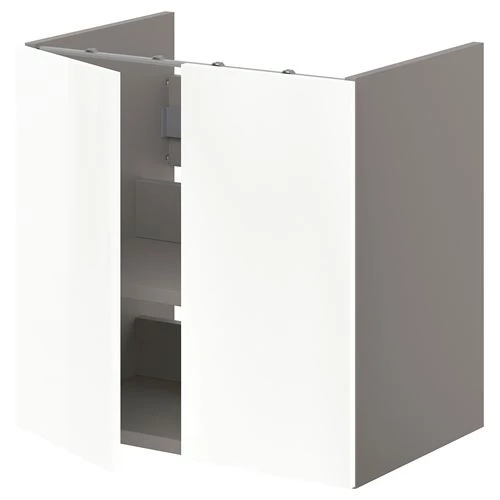 Тумба для раковины - ENHET IKEA/ ЭНХЕТ ИКЕА,  60x42x60 см, белый/серый (изображение №1)