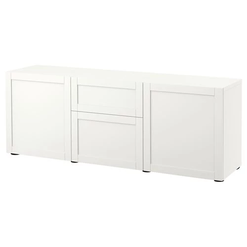 Комбинация для хранения - IKEA BESTÅ/BESTA/БЕСТА/БЕСТО ИКЕА, 180x42x65 см, белый, (изображение №1)