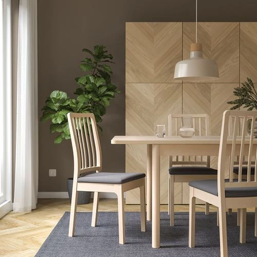 Стул - IKEA EKEDALEN, 95х45х51 см, под беленый дуб/темно-серый, ЭКЕДАЛЕН ИКЕА (изображение №7)