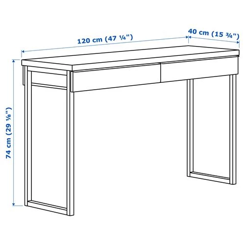 Письменный стол с ящиками - IKEA BESTÅ/BESTA/BURS, 120x40 см, белый, БЕСТО/БУРС ИКЕА (изображение №5)