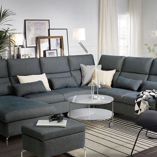 5-местный угловой диван и шезлонг - IKEA FAMMARP, 109x108см, серый/черный, ФАММАРП ИКЕА (изображение №6)