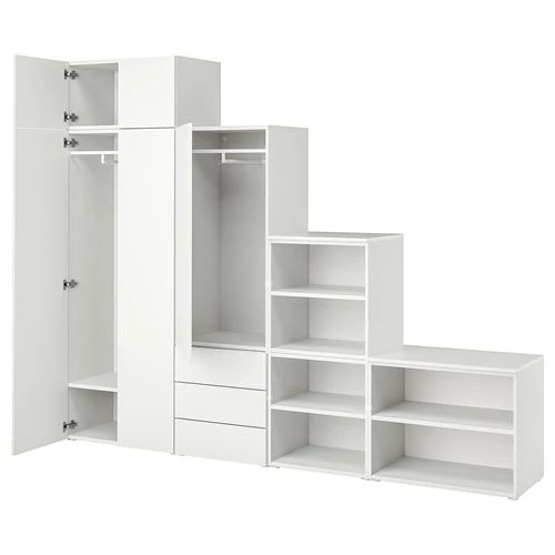 Платяной шкаф PLATSA/IKEA/ ПЛАТСА ИКЕА,280x42x221, белый (изображение №1)